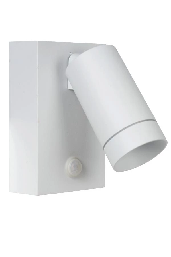 Lucide TAYLOR - Wandspot / Wandlamp Binnen/Buiten - 1xGU10 - IP54 - Bewegingssensor - Wit - uit